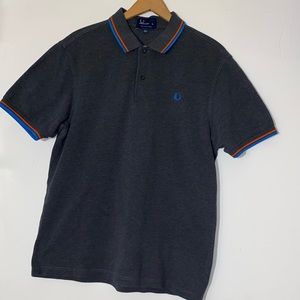 Fred Perry Grey/Blue/Orange Polo size XL